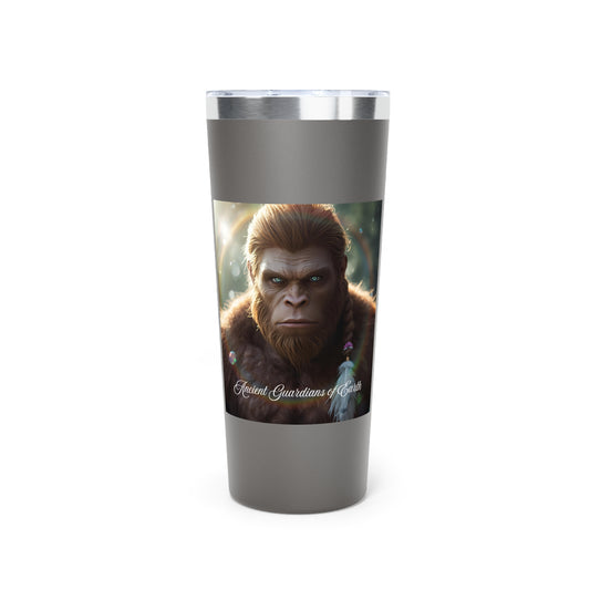 22oz Insulated Tumbler — “Ancient Guardian” Sasquatch Graphic, Copper Vacuum Travel Mug