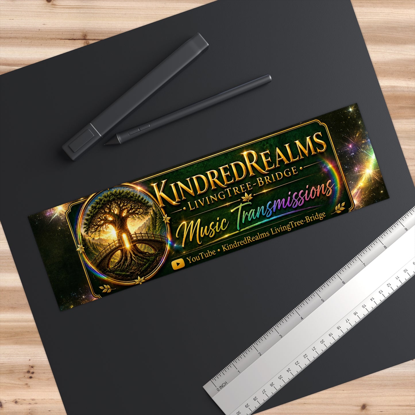 Bumper Sticker — KindredRealms LivingTree-Bridge Music Transmissions Logo