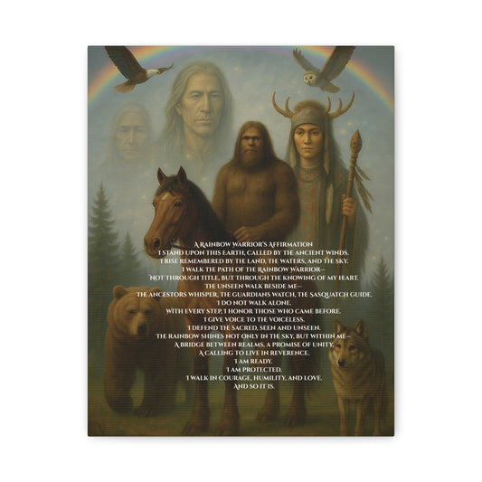 Canvas Wall Art - Guardian Sasquatch on Horse Spirit Animals Matte Canvas