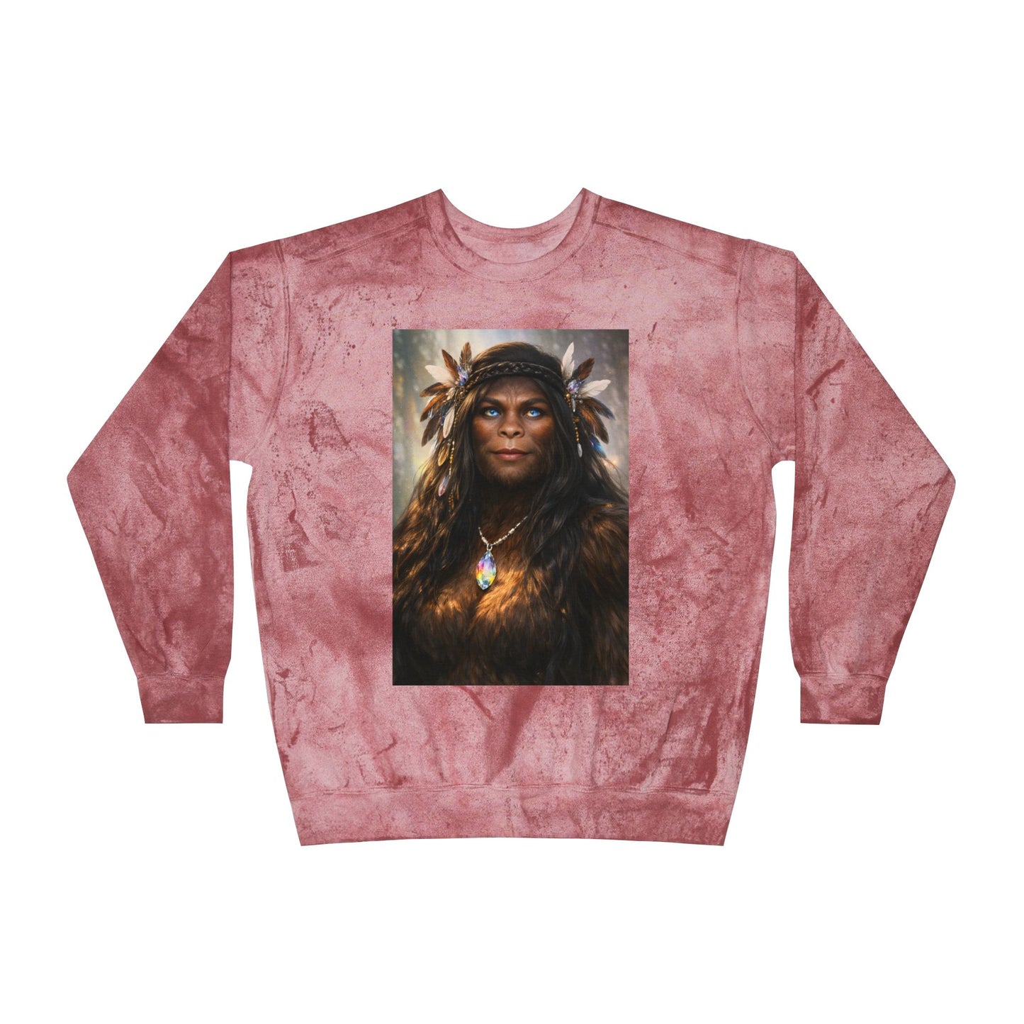 Sasquatch Royal Guardian, Eyes of the Living Rainbow- Crewneck Sweatshirt