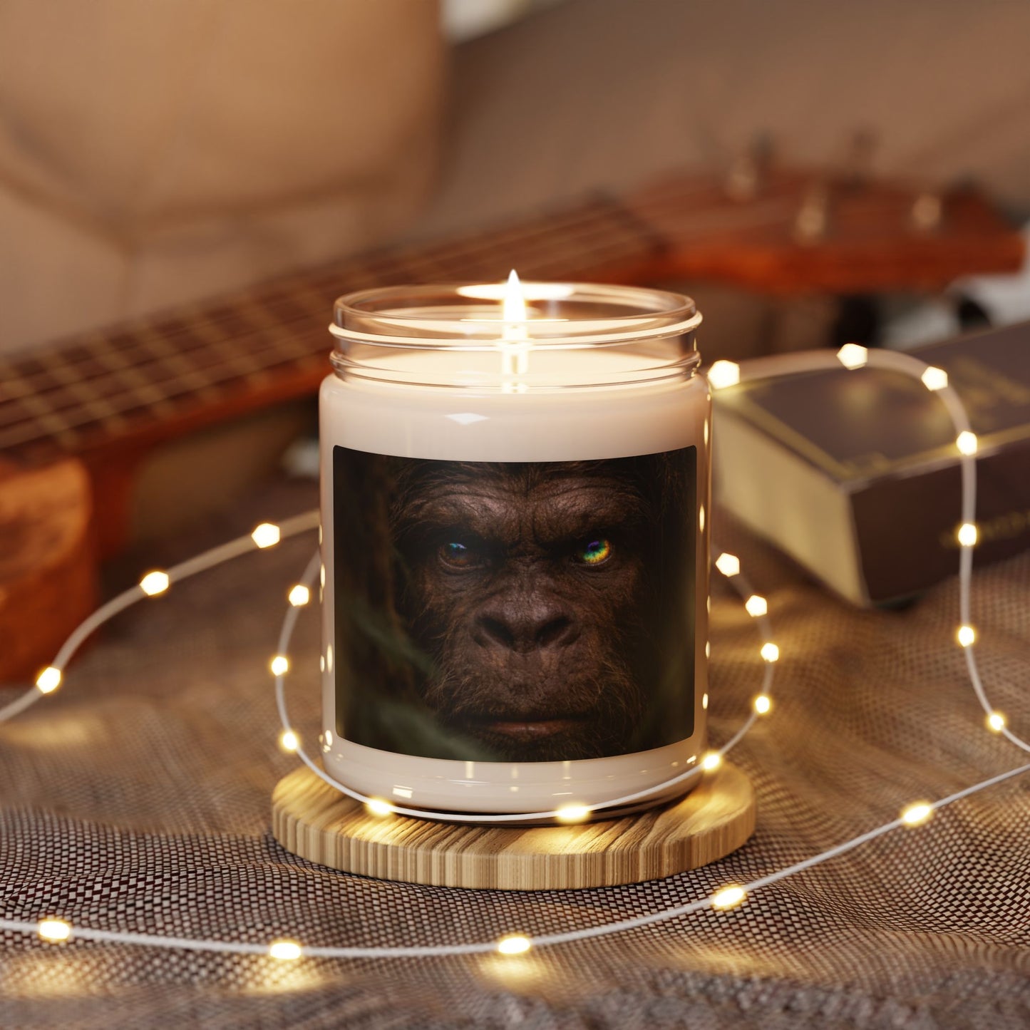 Sasquatch Guardian Eyes of the Living Rainbow- 9oz Scented Jar Mason candle