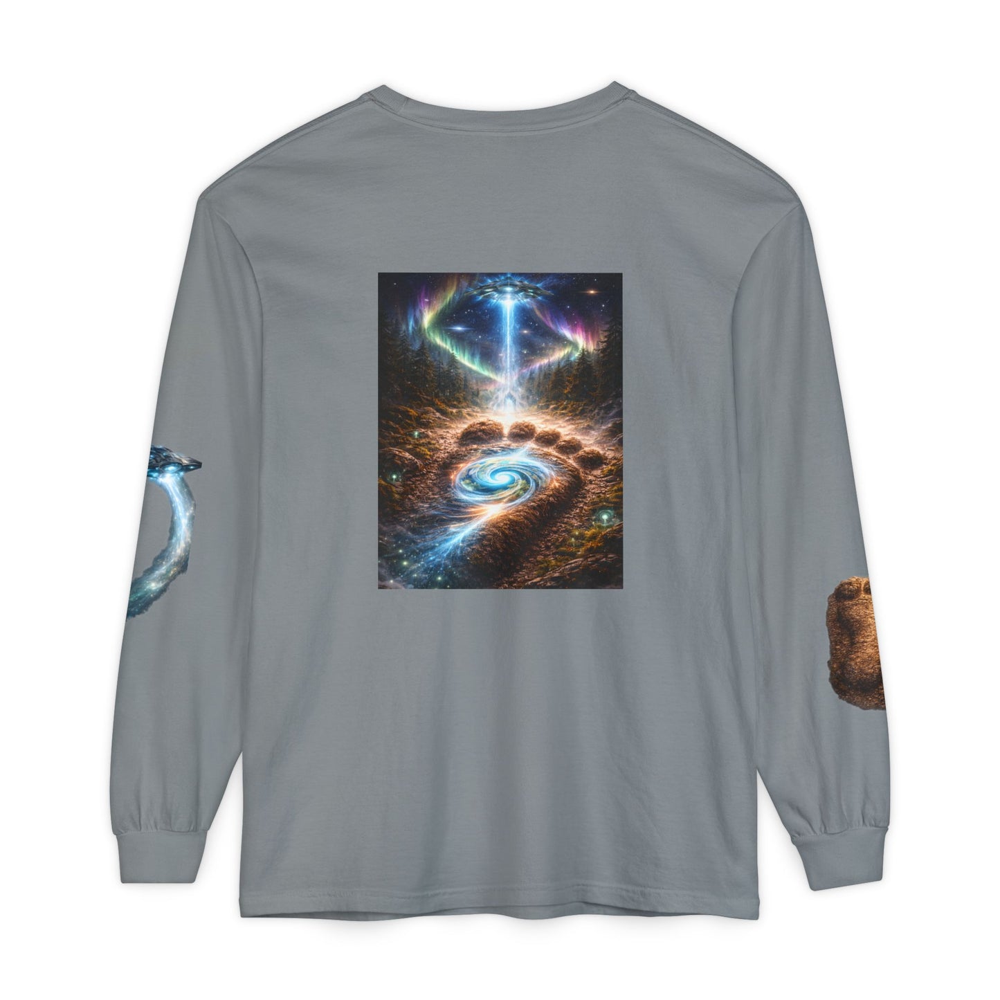 The Imprints of Our First Ancestors Long Sleeve Cosmic Sasquatch Guardian Tee