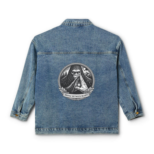 Denim Jacket — 'Bridge Between Hearts Sasquatch Human Alliance