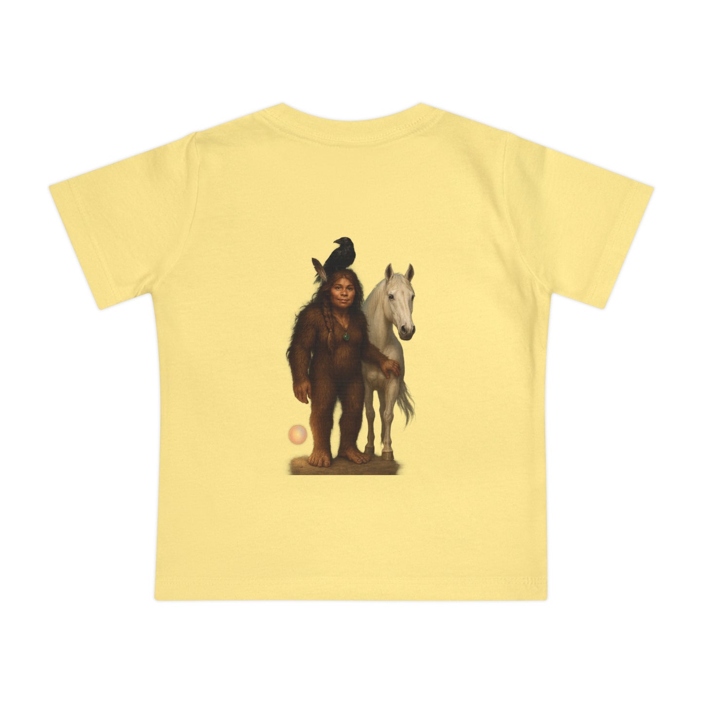 Bigfoot & Friends Baby T-Shirt — Cute Sasquatch, Horse & Raven Infant Tee