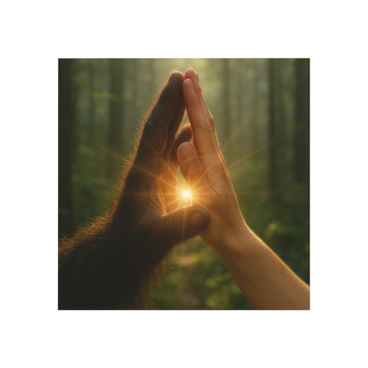 Square Magnet Sasquatch Elder Guardian and Human interspecies Friendship