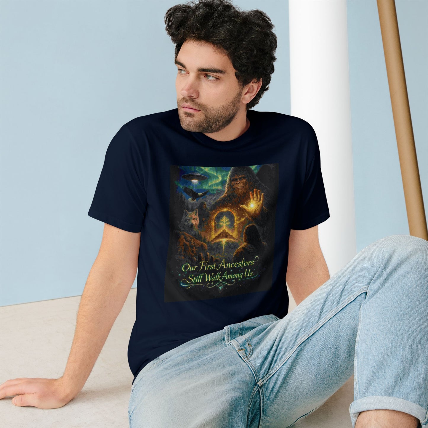 Ancient Watchers— "Our First Ancestors Still Walk Among Us" Sasquatch Message to Humanity Tee