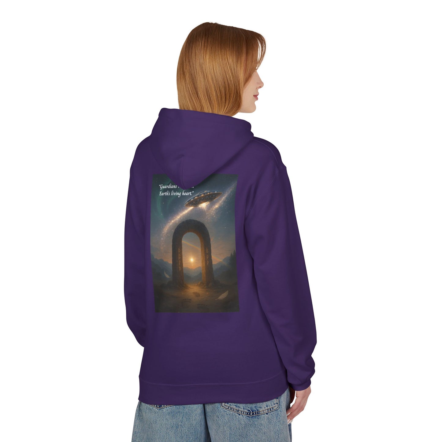 Cosmic Portal Hoodie — "Searching for Earth’s Story" Astral Landscape Pullover