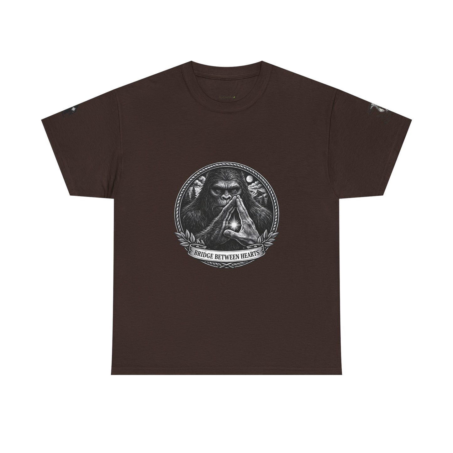 Sacred Bond with Forest Elders Guardians Sasquatch and Human Alliance  Tee — "Balance Between Non Mythic Guardians " Graphic T‑Shirt