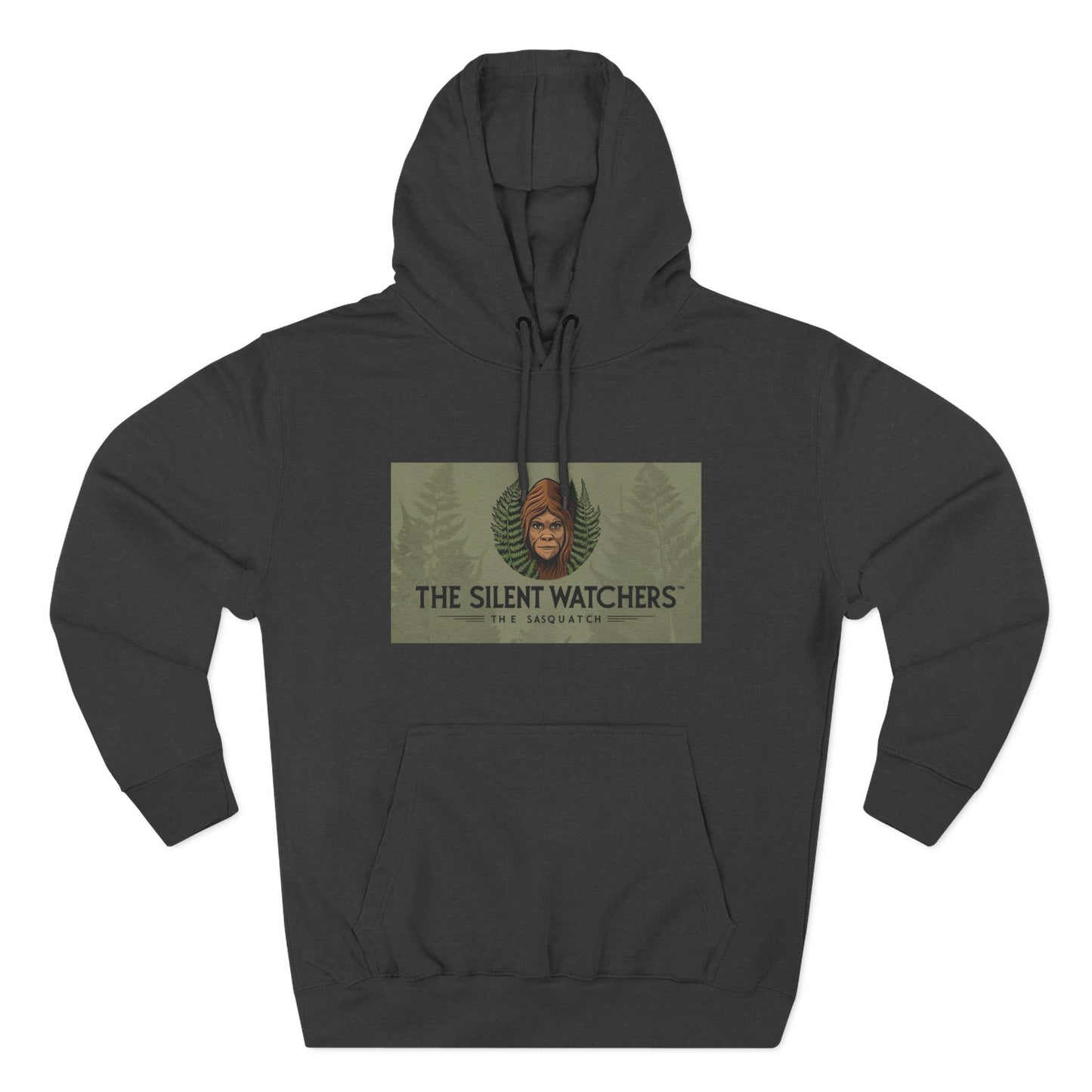Fleece Hoodie - Female Sasquatch Hiding in the Fern The Silent Watcher