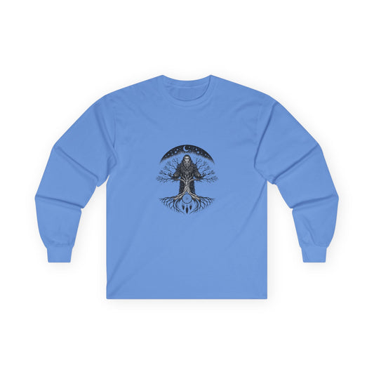 Bigfoot Forest Graphic Tee — Sasquatch Illustration Long Sleeve