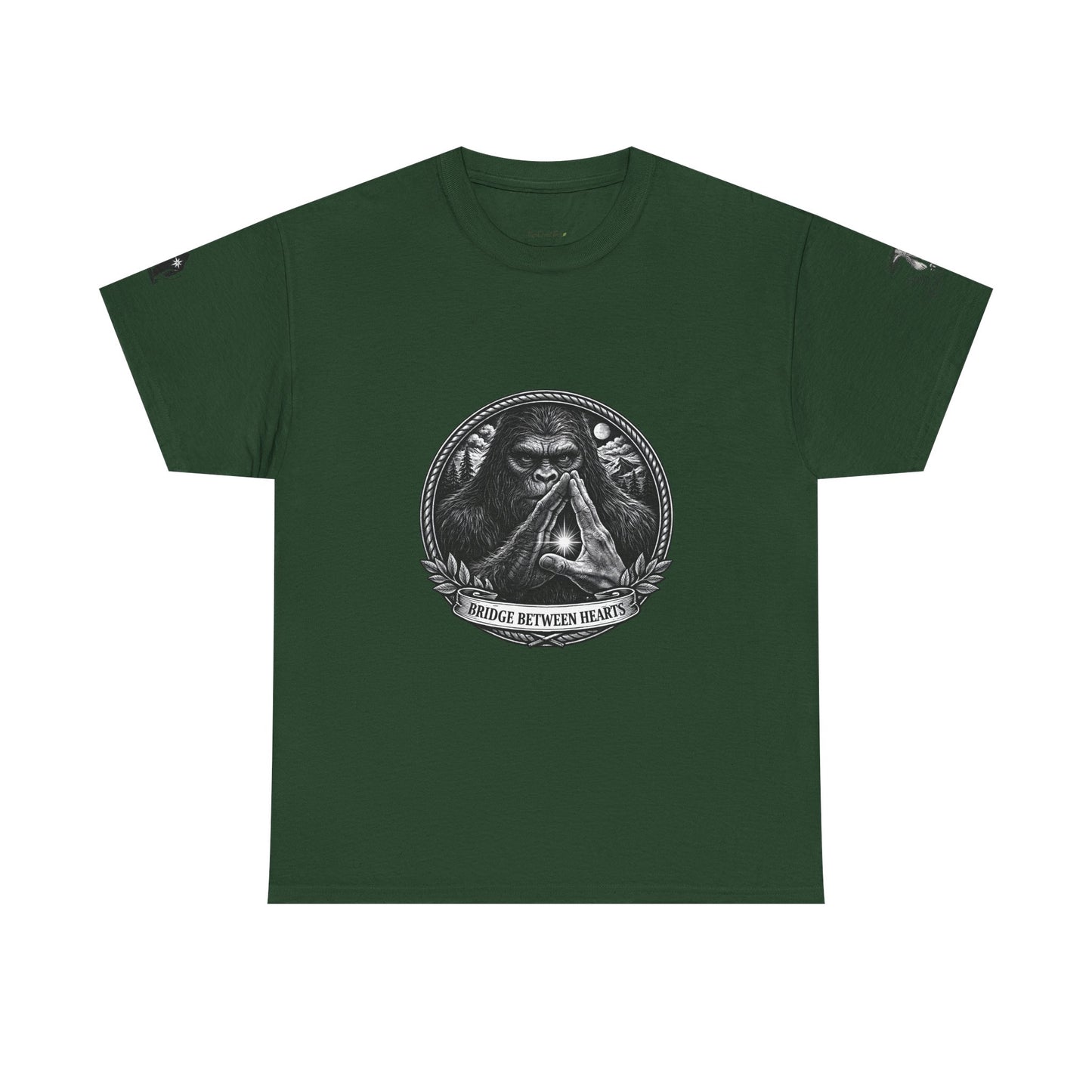 Sacred Bond with Forest Elders Guardians Sasquatch and Human Alliance  Tee — "Balance Between Non Mythic Guardians " Graphic T‑Shirt