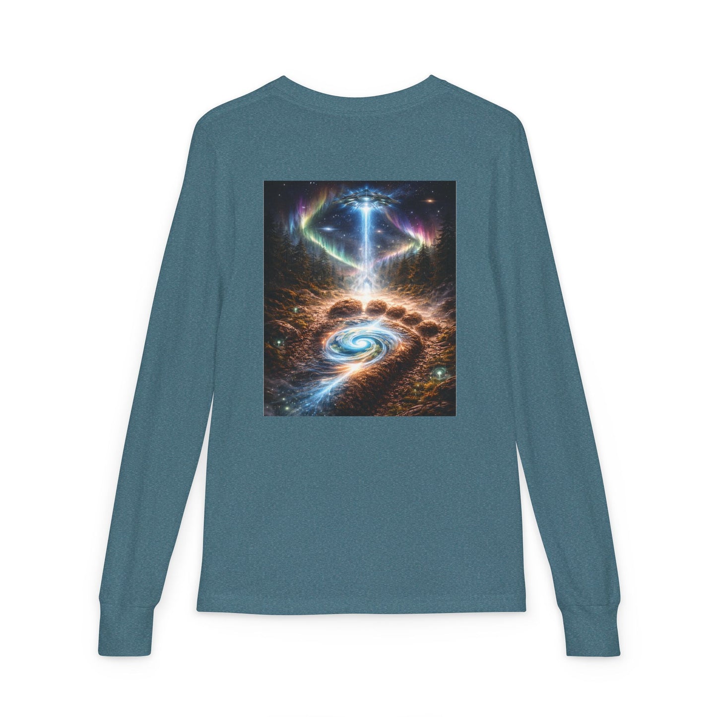 Youth Long Sleeve Tee — Elder Sasquatch and Eagle Galaxy Design