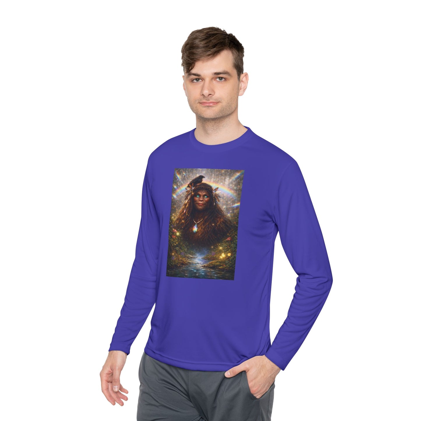 Guardian of the Rainbow Veil- Unisex Lightweight Long Sleeve Tee