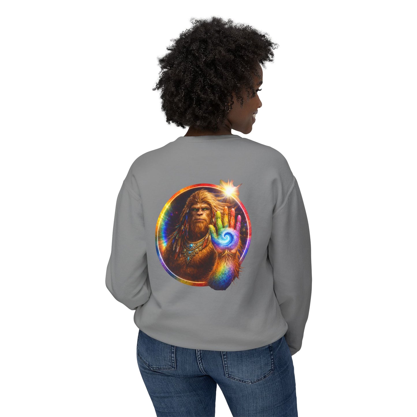 ALL LIFE MATTERS — The Sasquatch Forest Elder’s- Hand Crewneck Sweatshirt