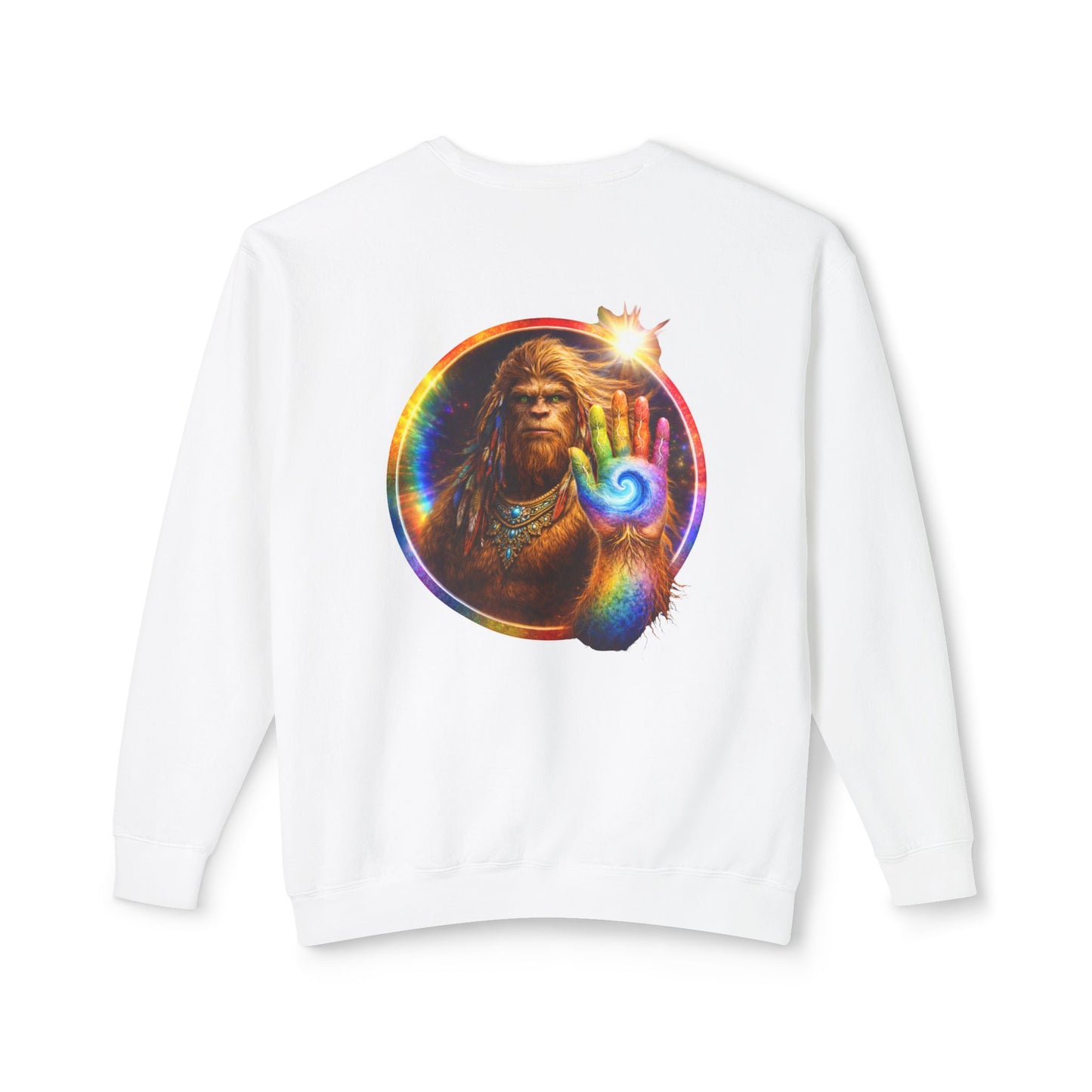 ALL LIFE MATTERS — The Sasquatch Forest Elder’s- Hand Crewneck Sweatshirt