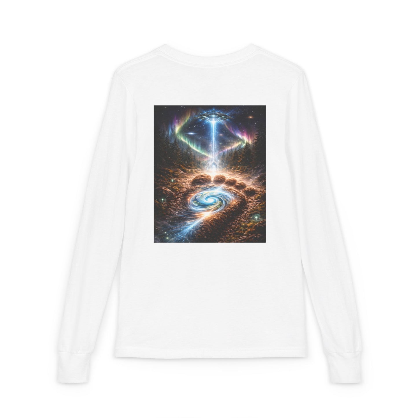 Youth Long Sleeve Tee — Elder Sasquatch and Eagle Galaxy Design