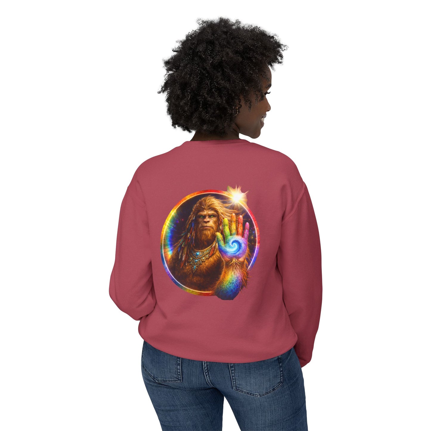 ALL LIFE MATTERS — The Sasquatch Forest Elder’s- Hand Crewneck Sweatshirt