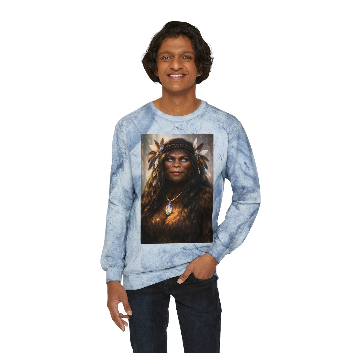 Sasquatch Royal Guardian, Eyes of the Living Rainbow- Crewneck Sweatshirt
