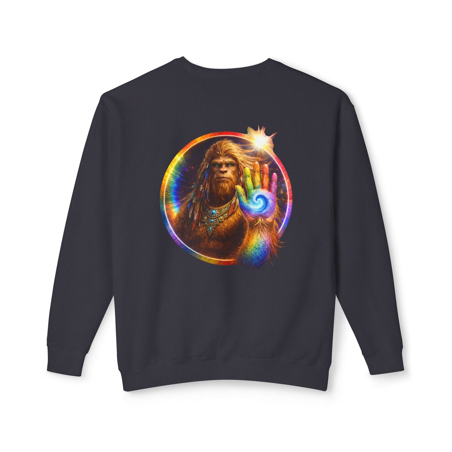 ALL LIFE MATTERS — The Sasquatch Forest Elder’s- Hand Crewneck Sweatshirt