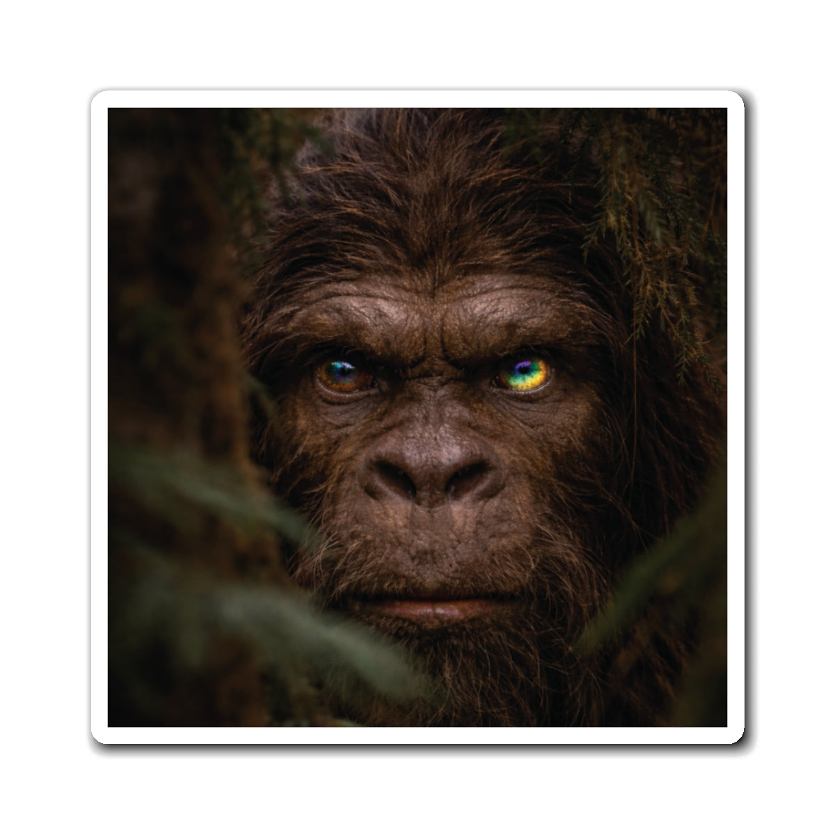 Eyes of the Living Rainbow- The Sasquatch- Earth Guardian honoring magnet