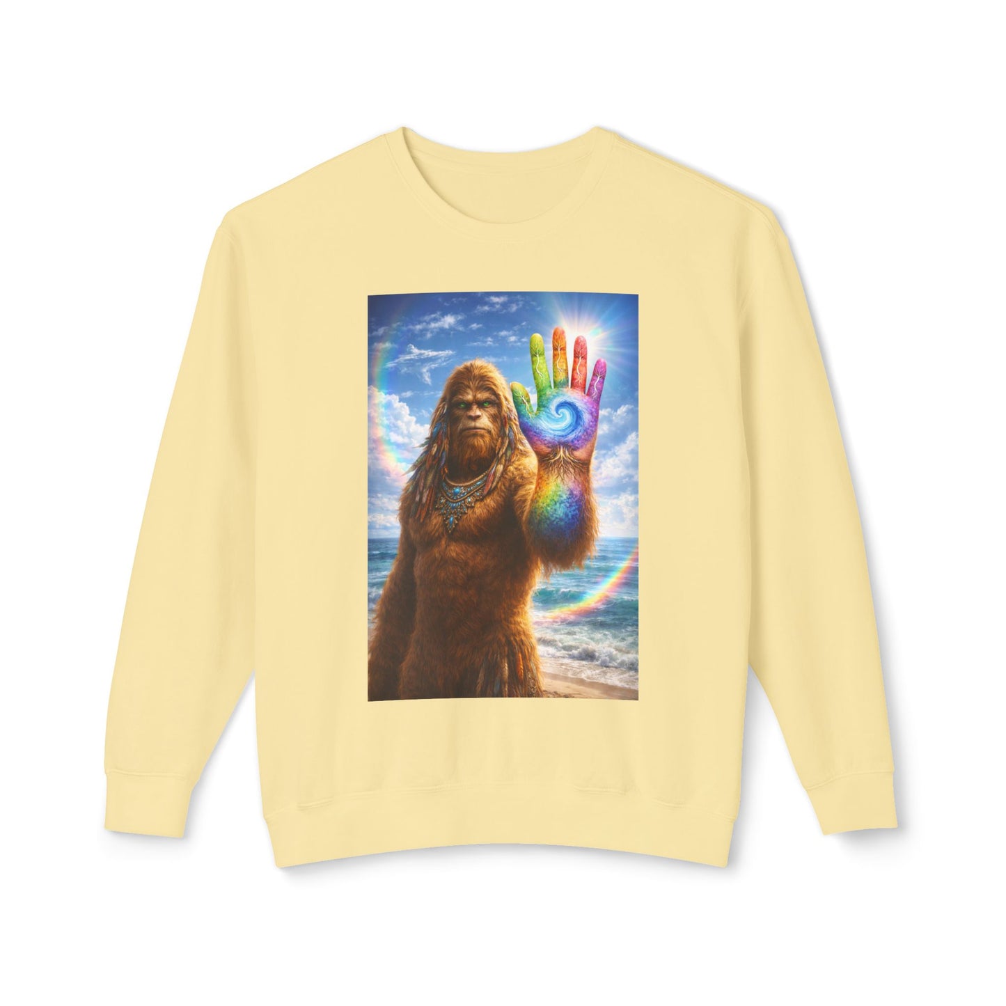 ALL LIFE MATTERS — The Sasquatch Forest Elder’s- Hand Crewneck Sweatshirt