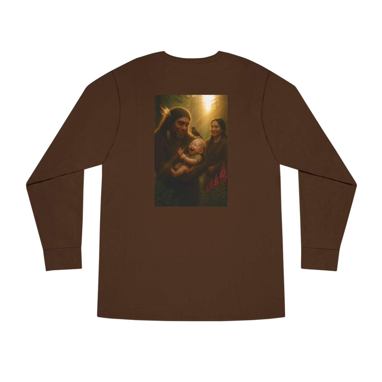 Long Sleeve Tee - Female Sasquatch and Native Women picking Blackberries