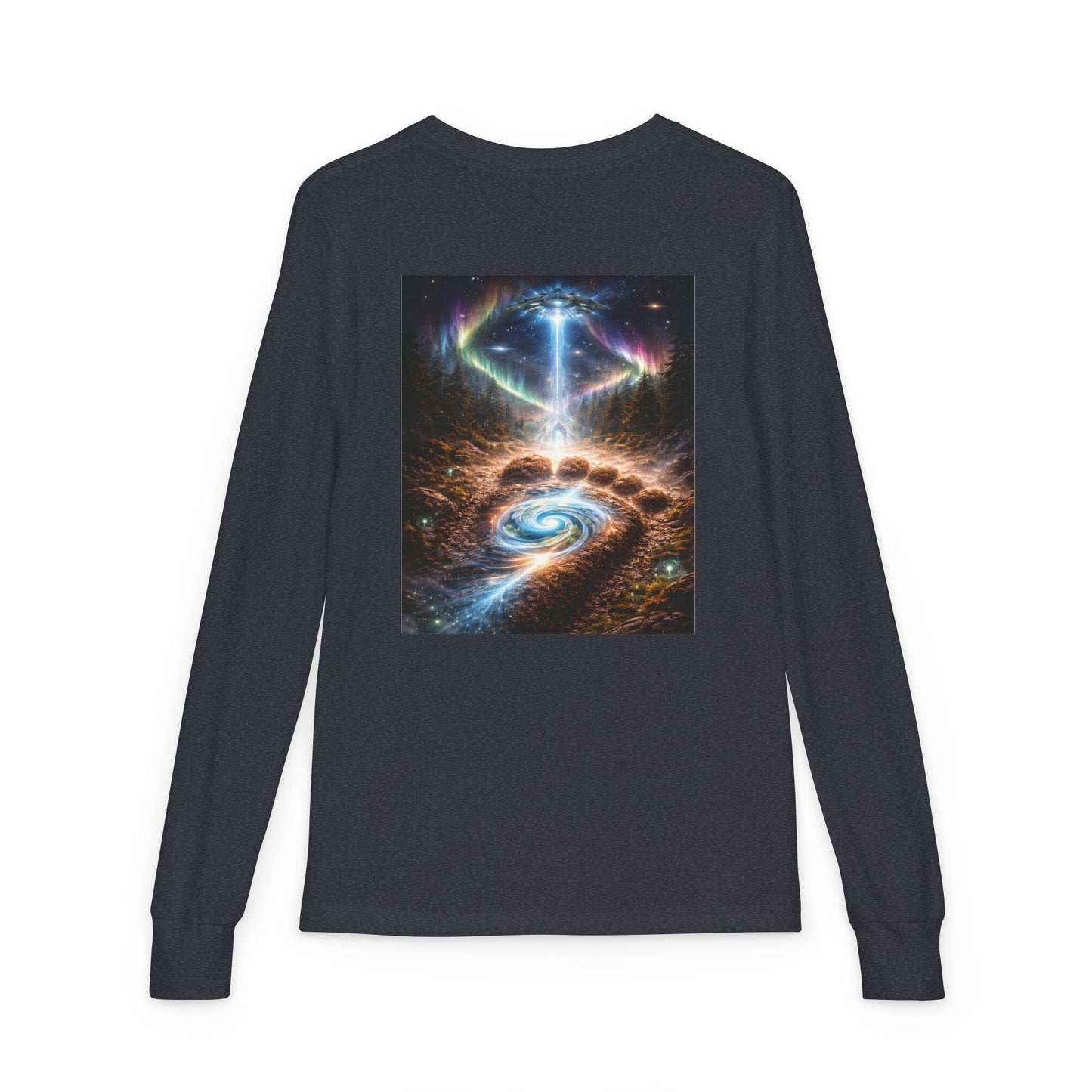 Youth Long Sleeve Tee — Elder Sasquatch and Eagle Galaxy Design