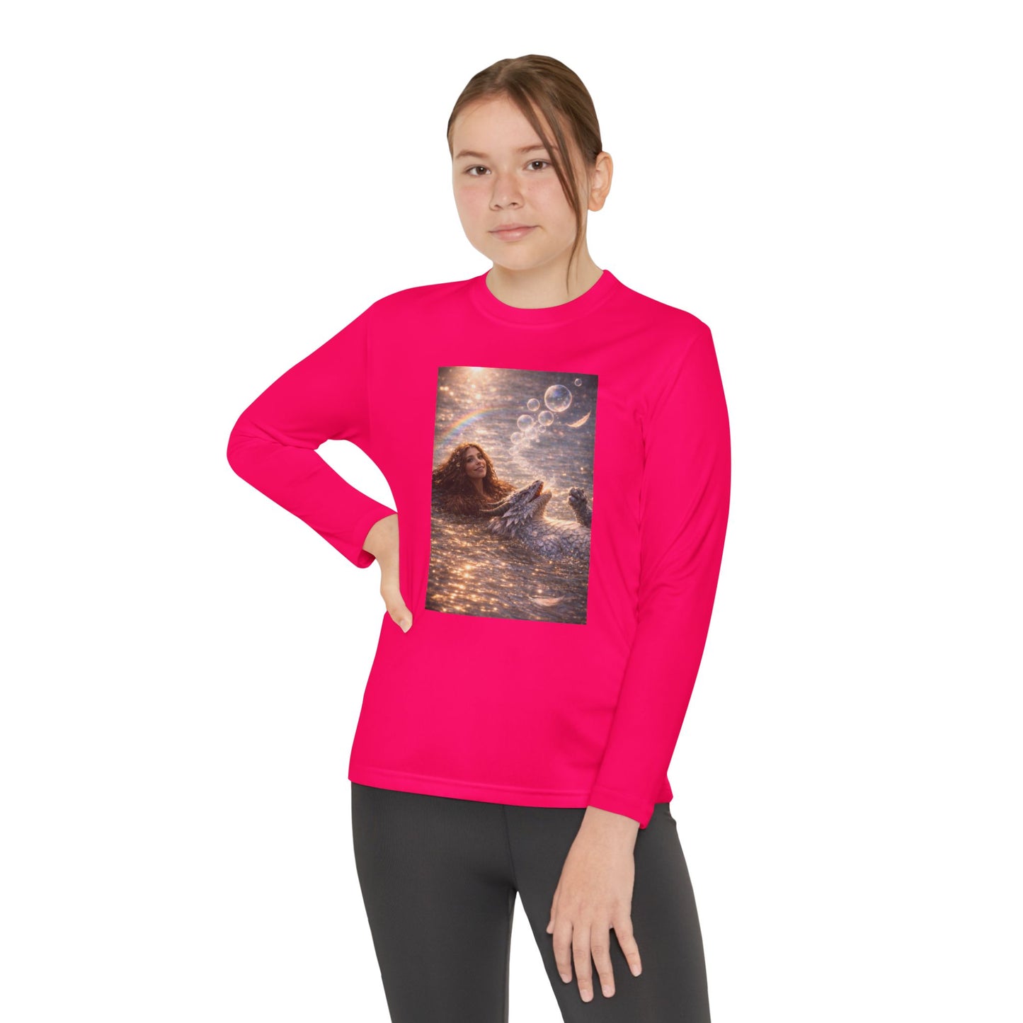 Youth Long Sleeve Tee — "Friends Come in Many Forms" Sasquatch & Dragon Dreamscape