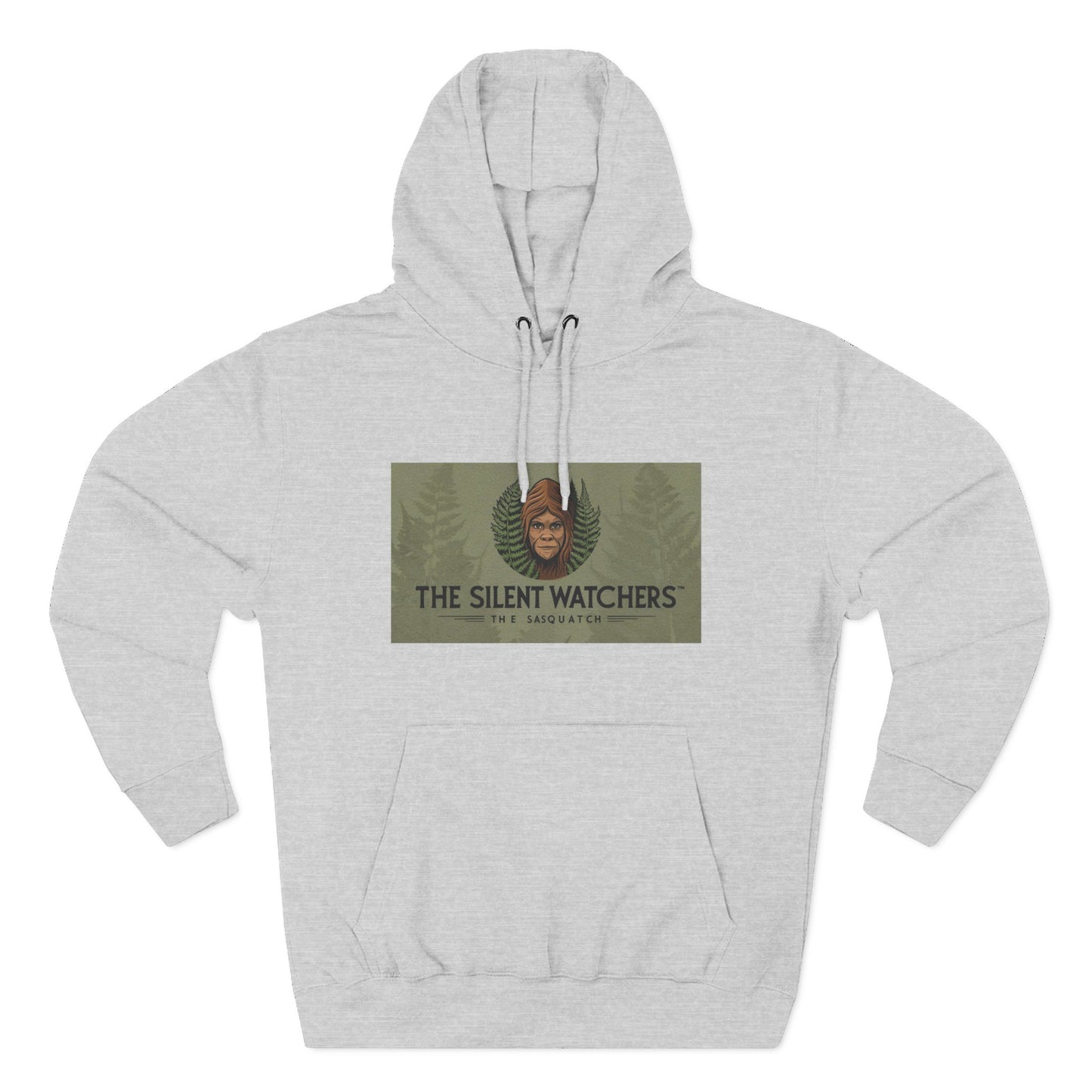 Fleece Hoodie - Female Sasquatch Hiding in the Fern The Silent Watcher