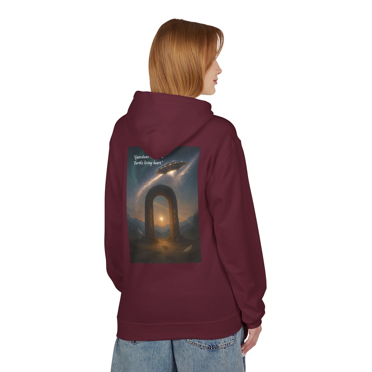 Cosmic Portal Hoodie — "Searching for Earth’s Story" Astral Landscape Pullover
