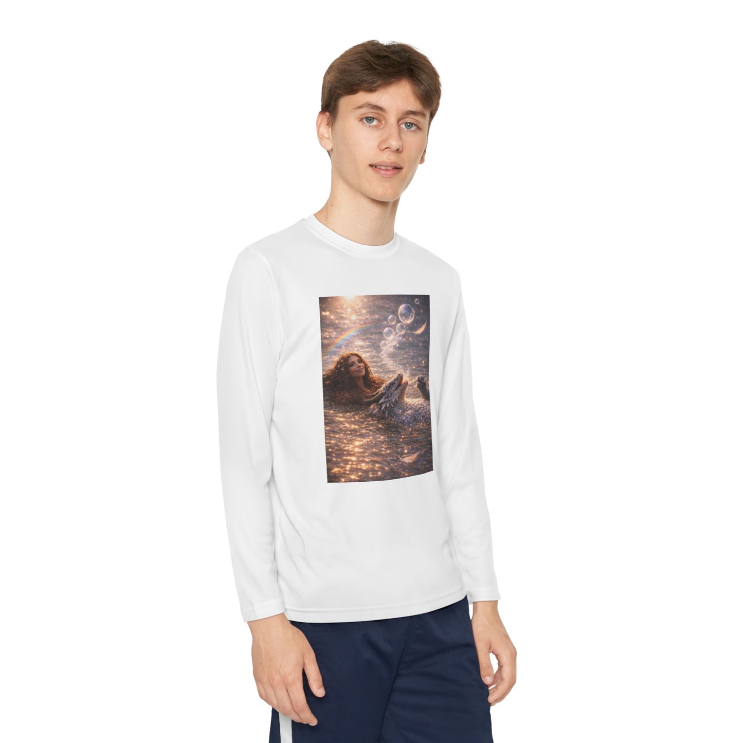 Youth Long Sleeve Tee — "Friends Come in Many Forms" Sasquatch & Dragon Dreamscape