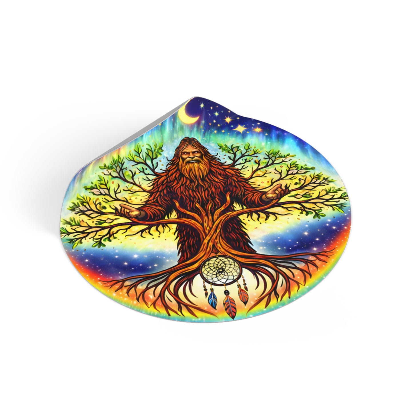 Kindred Realms- Living Tree Bridge Emblem Round Vinyl Sticker —
