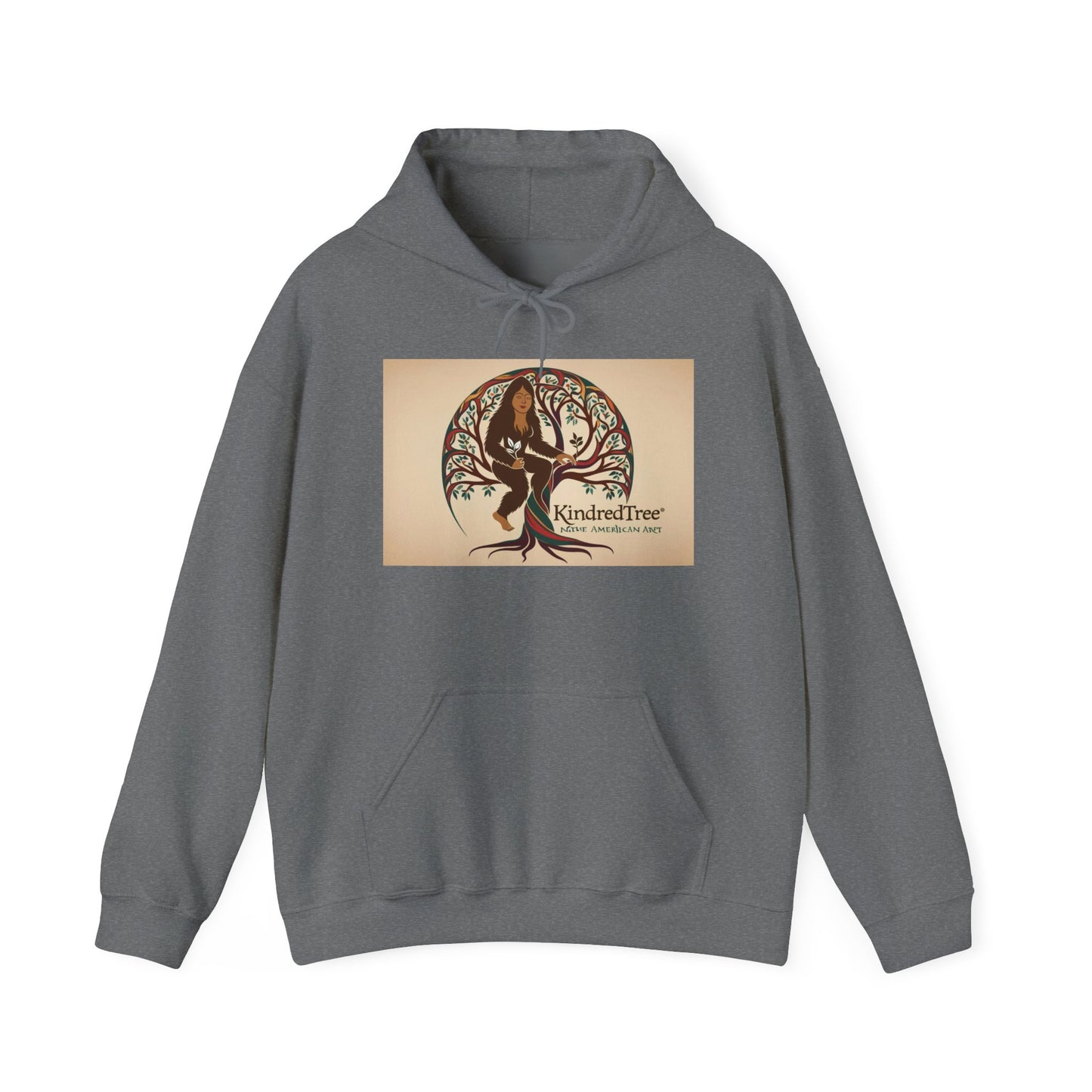 Hooded Sweatshirt - Female Sasquatch Tree of Life Colorful Kindretree Design