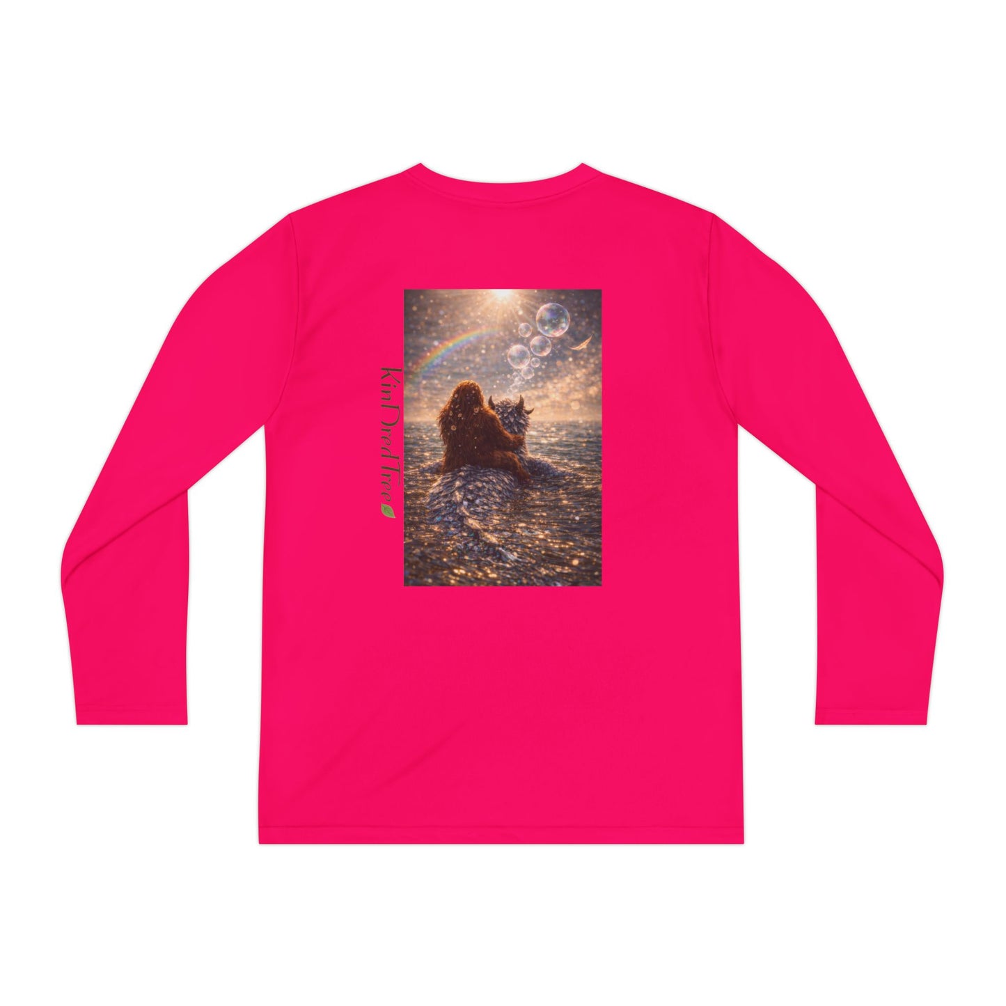 Youth Long Sleeve Tee — "Friends Come in Many Forms" Sasquatch & Dragon Dreamscape