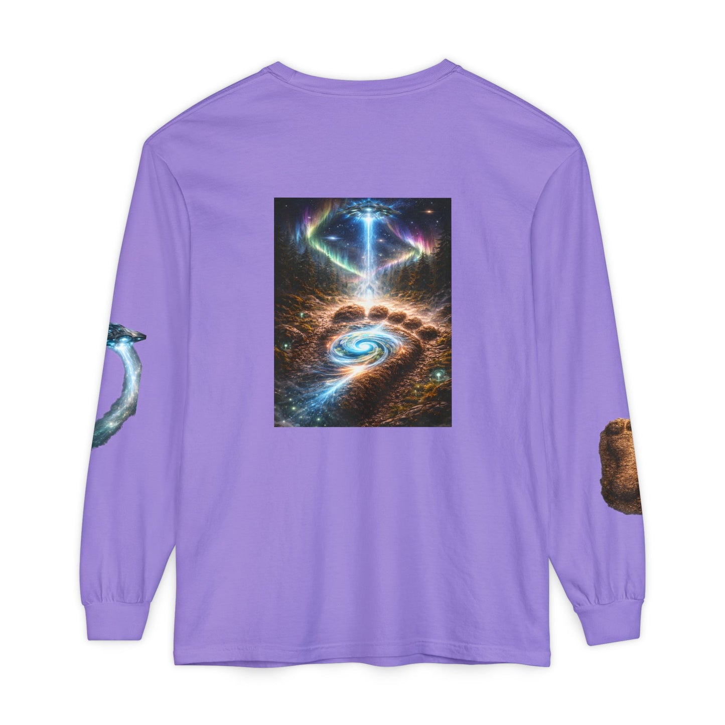 The Imprints of Our First Ancestors Long Sleeve Cosmic Sasquatch Guardian Tee