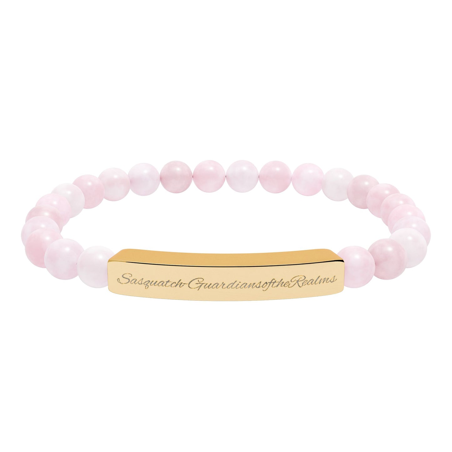 Engravable Natural Stone Bar Bracelet | Stretch Beaded Bracelet