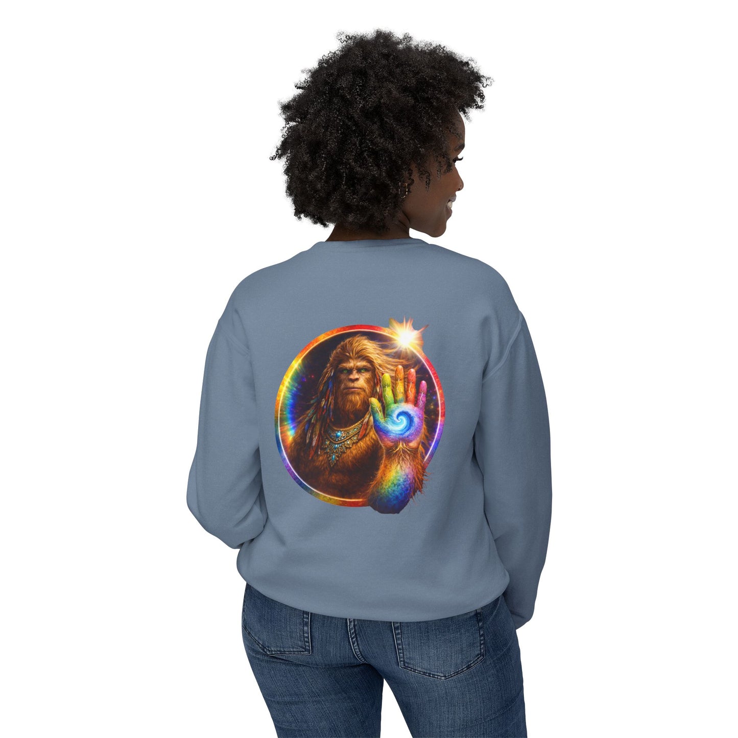 ALL LIFE MATTERS — The Sasquatch Forest Elder’s- Hand Crewneck Sweatshirt