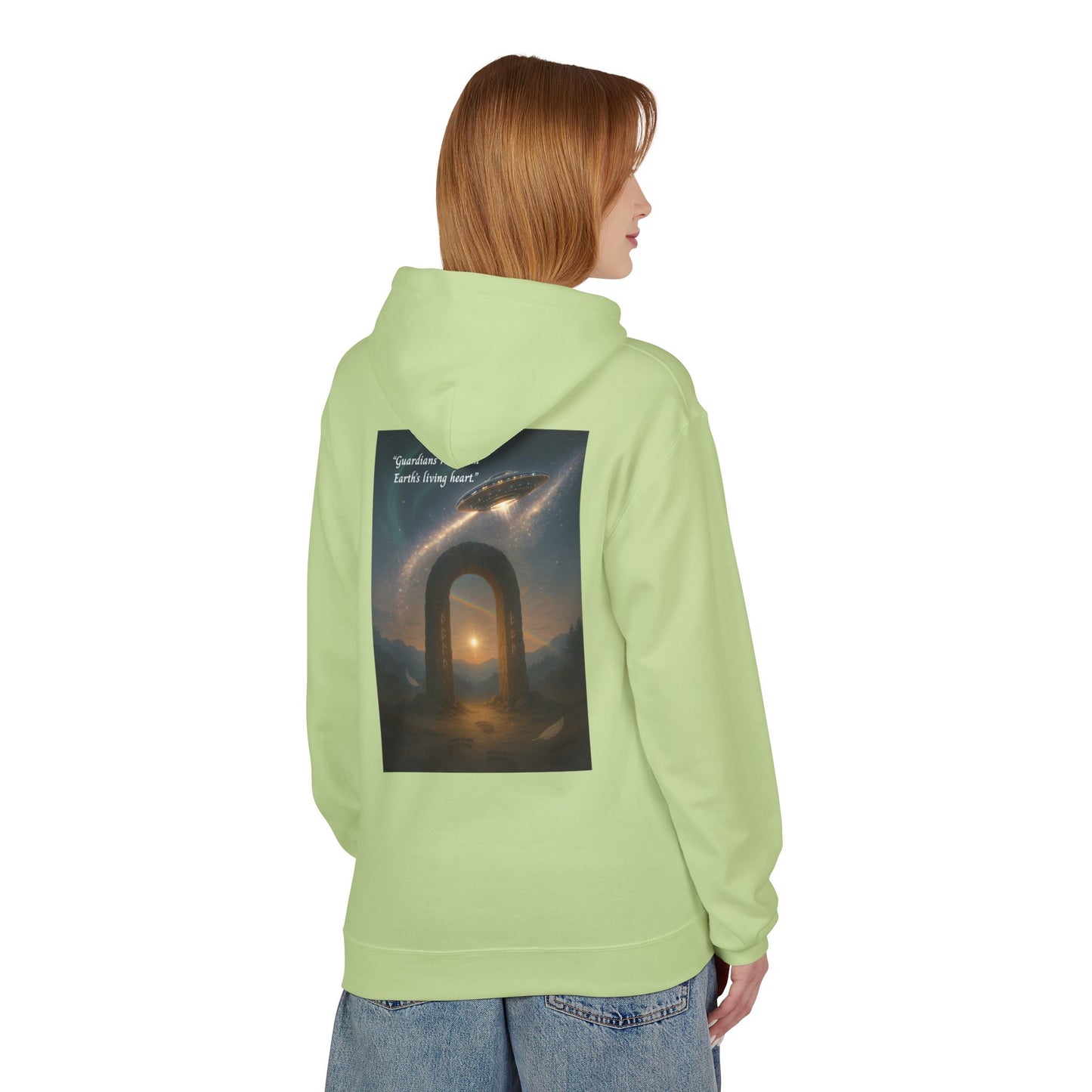 Cosmic Portal Hoodie — "Searching for Earth’s Story" Astral Landscape Pullover