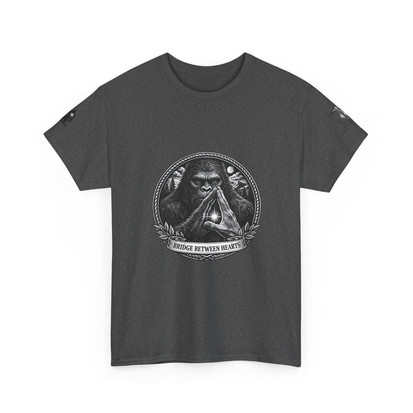 Sacred Bond with Forest Elders Guardians Sasquatch and Human Alliance  Tee — "Balance Between Non Mythic Guardians " Graphic T‑Shirt