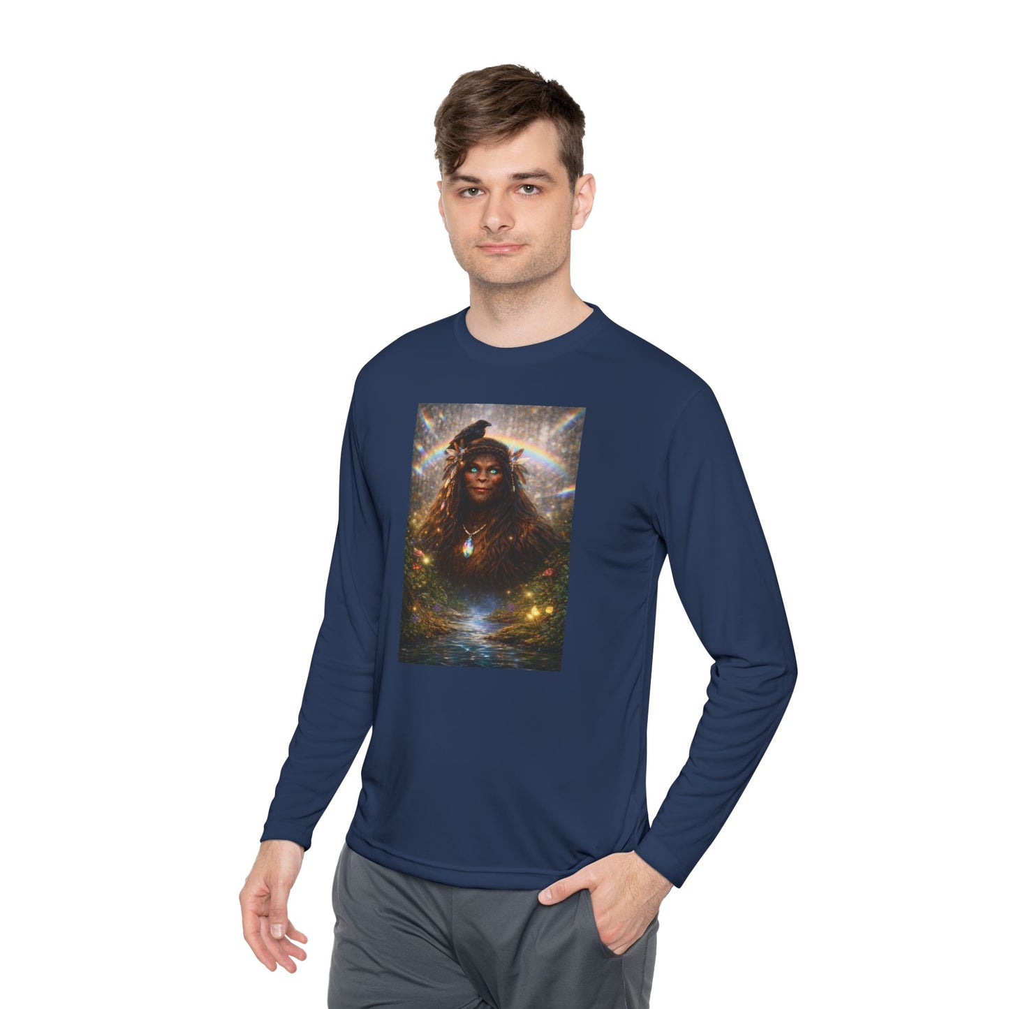 Guardian of the Rainbow Veil- Unisex Lightweight Long Sleeve Tee