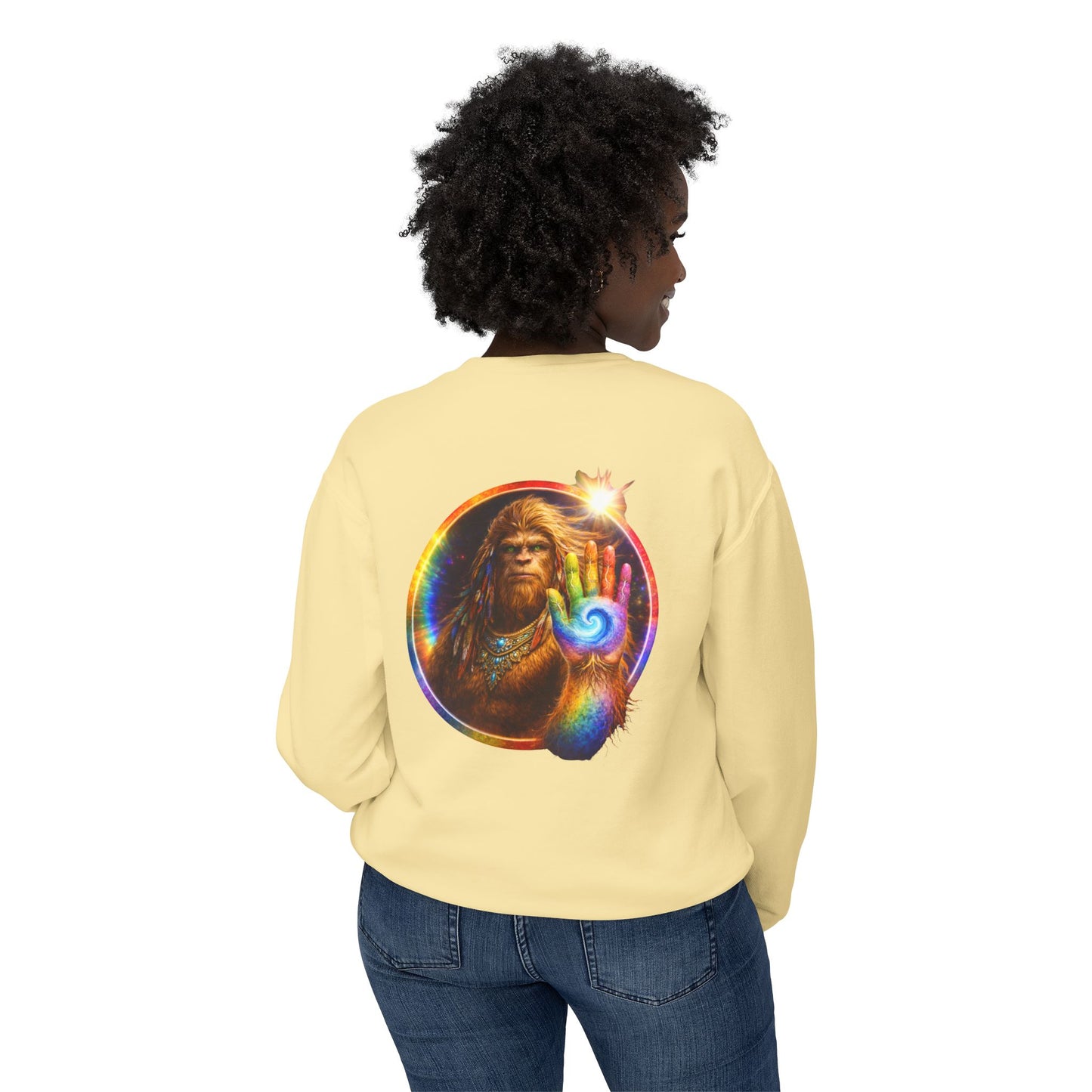 ALL LIFE MATTERS — The Sasquatch Forest Elder’s- Hand Crewneck Sweatshirt