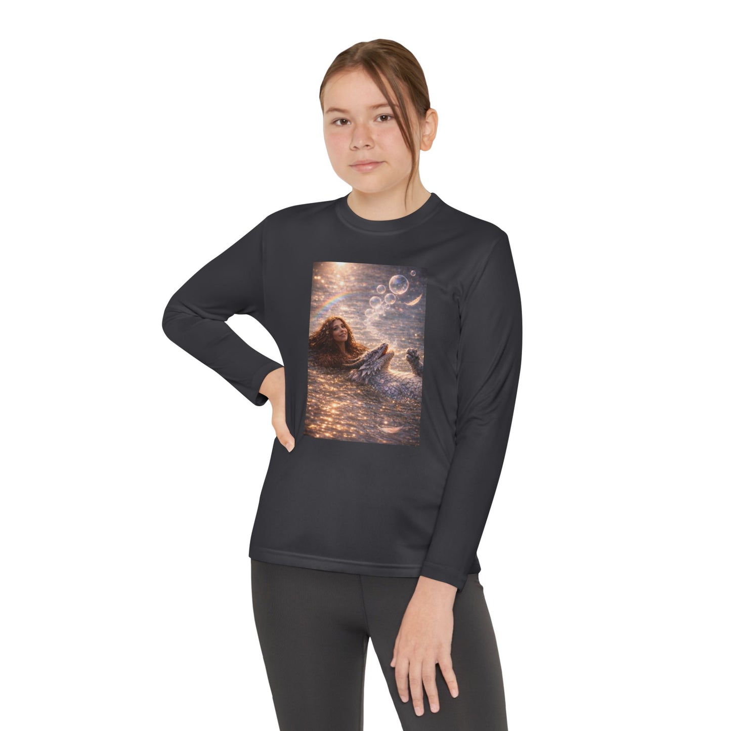 Youth Long Sleeve Tee — "Friends Come in Many Forms" Sasquatch & Dragon Dreamscape