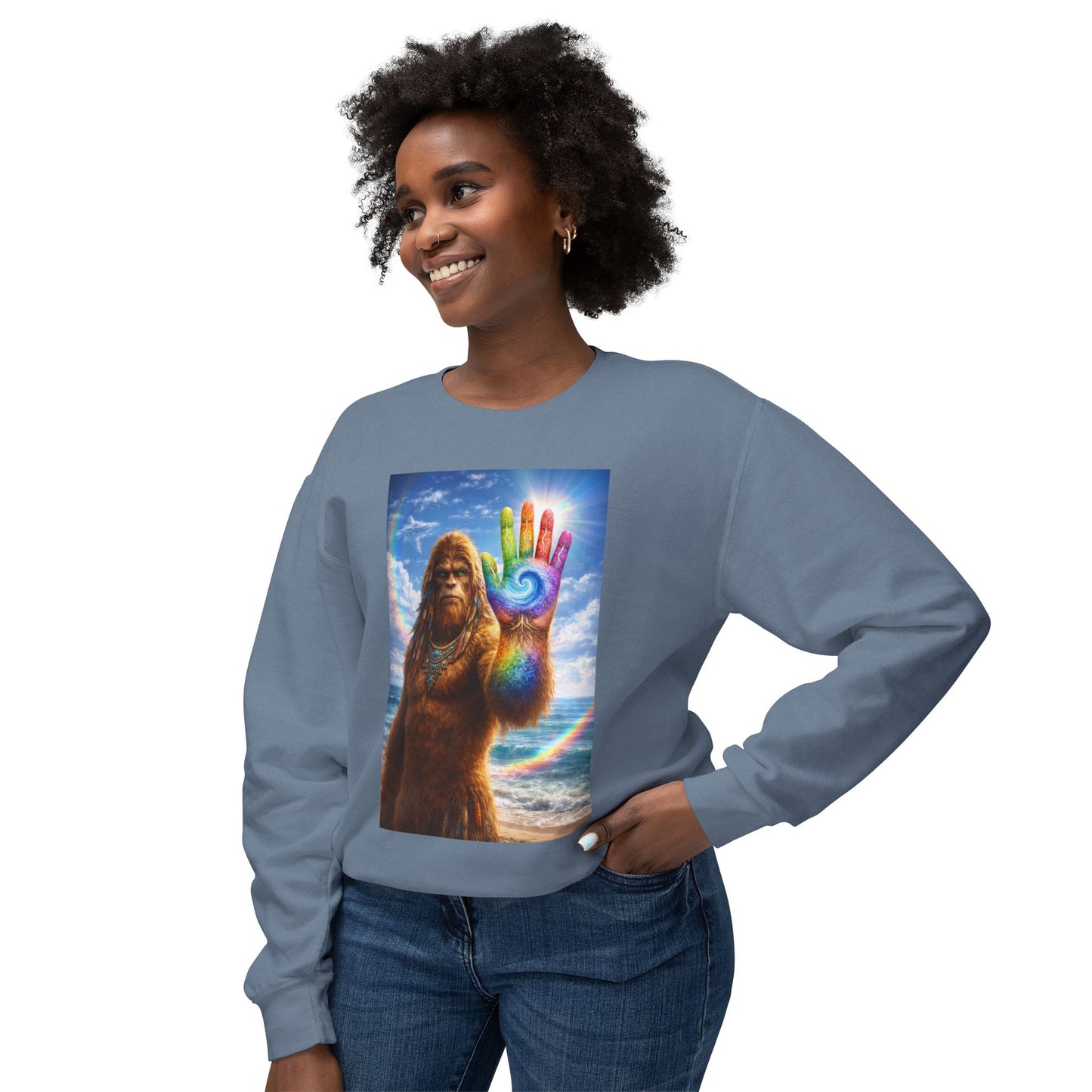 ALL LIFE MATTERS — The Sasquatch Forest Elder’s- Hand Crewneck Sweatshirt