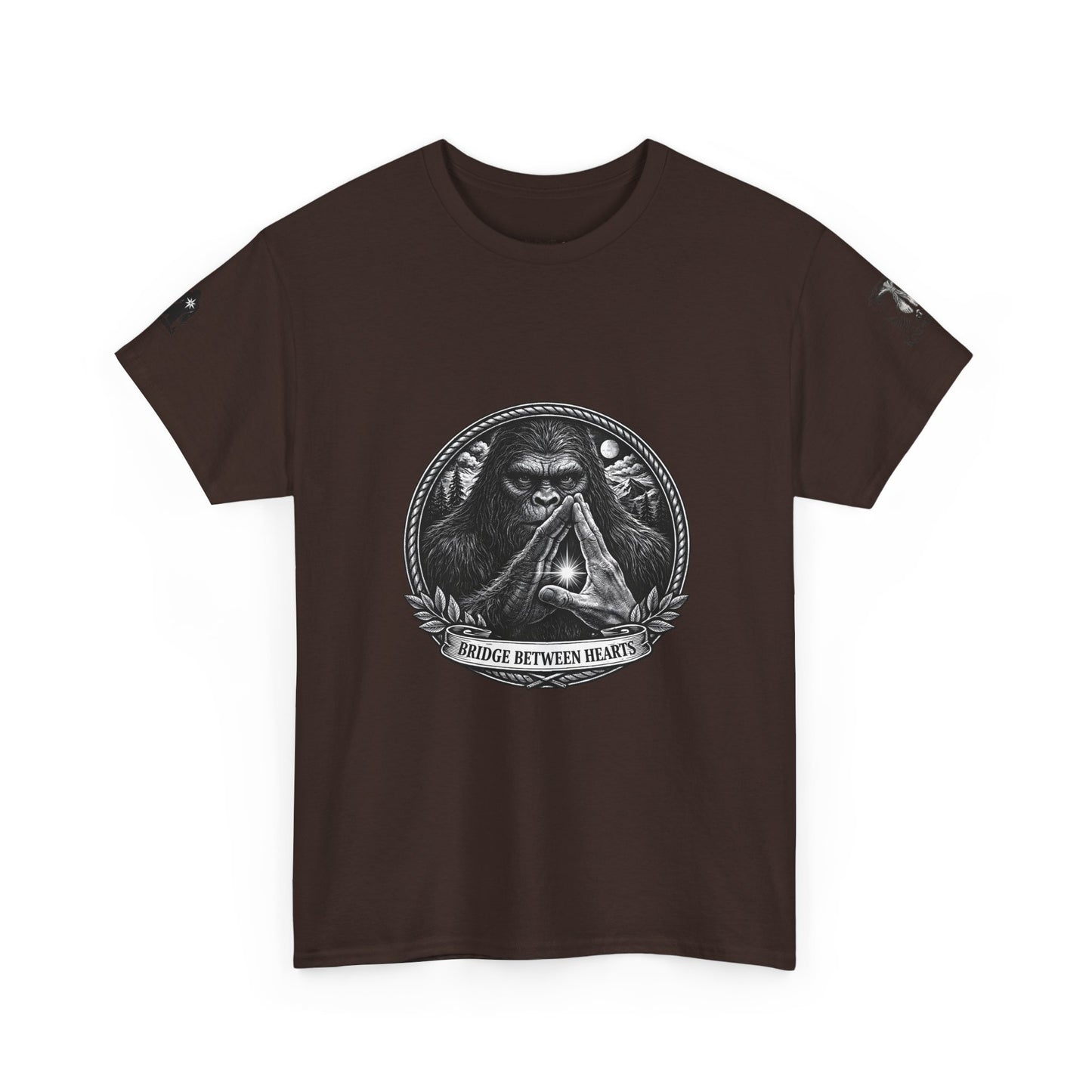 Sacred Bond with Forest Elders Guardians Sasquatch and Human Alliance  Tee — "Balance Between Non Mythic Guardians " Graphic T‑Shirt
