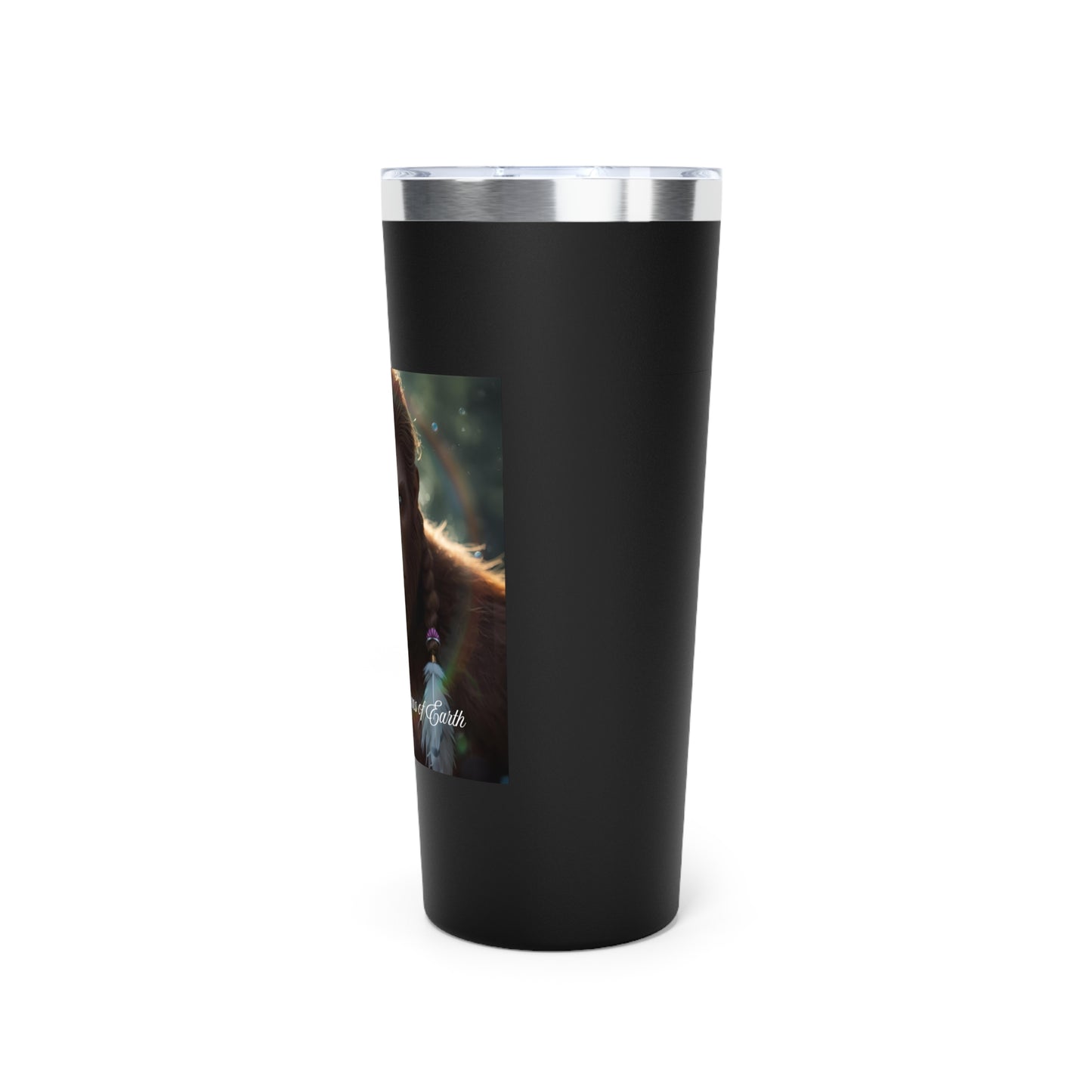 22oz Insulated Tumbler — “Ancient Guardian” Sasquatch Graphic, Copper Vacuum Travel Mug