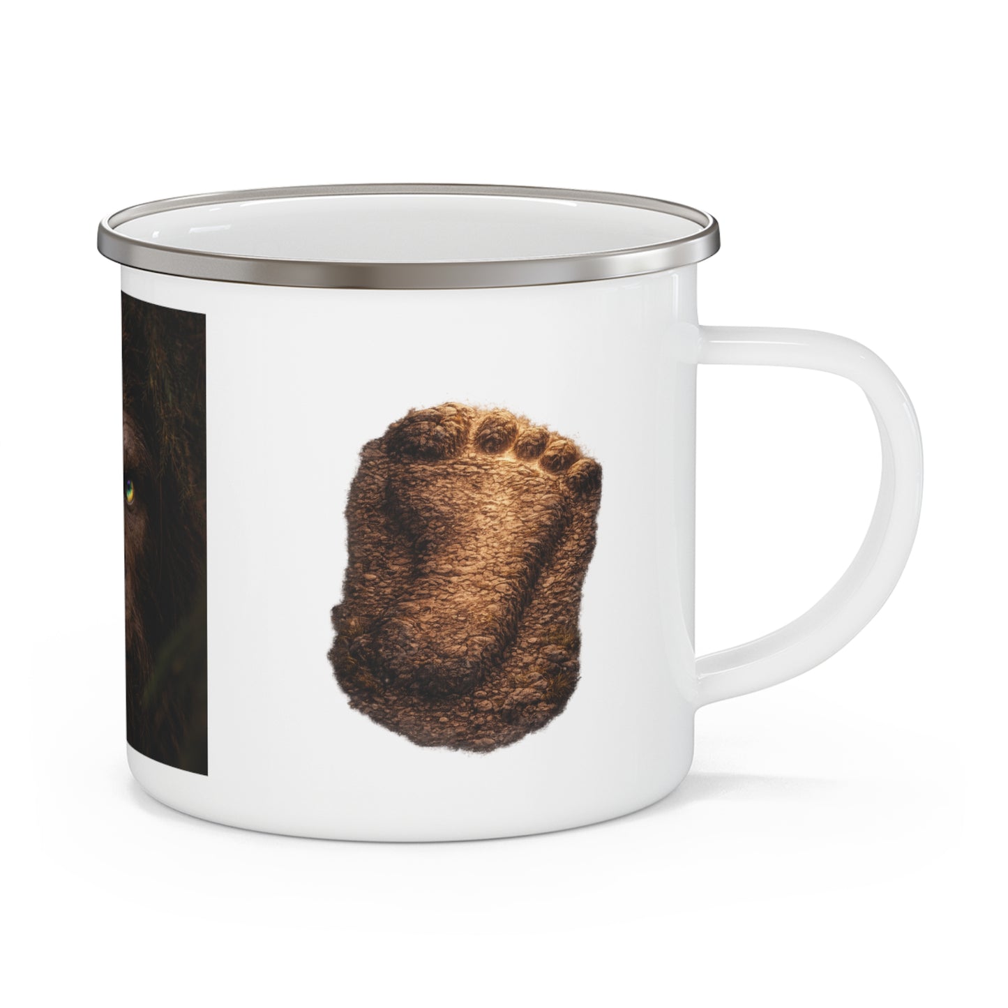 Sasquatch Guardian Eyes of the Living Rainbow- Camping Coffee Cup