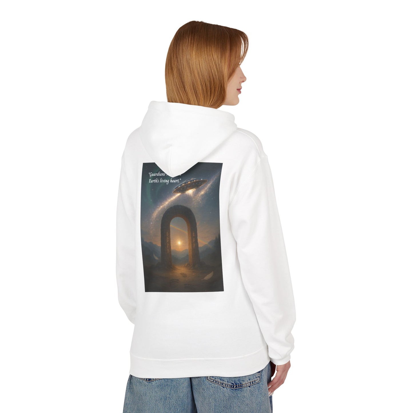Cosmic Portal Hoodie — "Searching for Earth’s Story" Astral Landscape Pullover