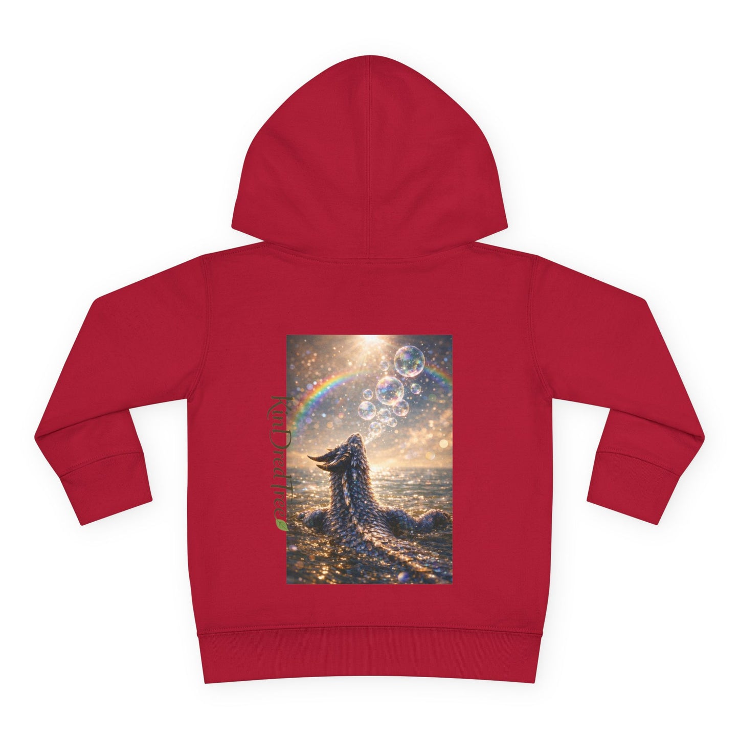 Toddler Hoodie — Sparkling Sea Dragon with Rainbow & Bubbles
