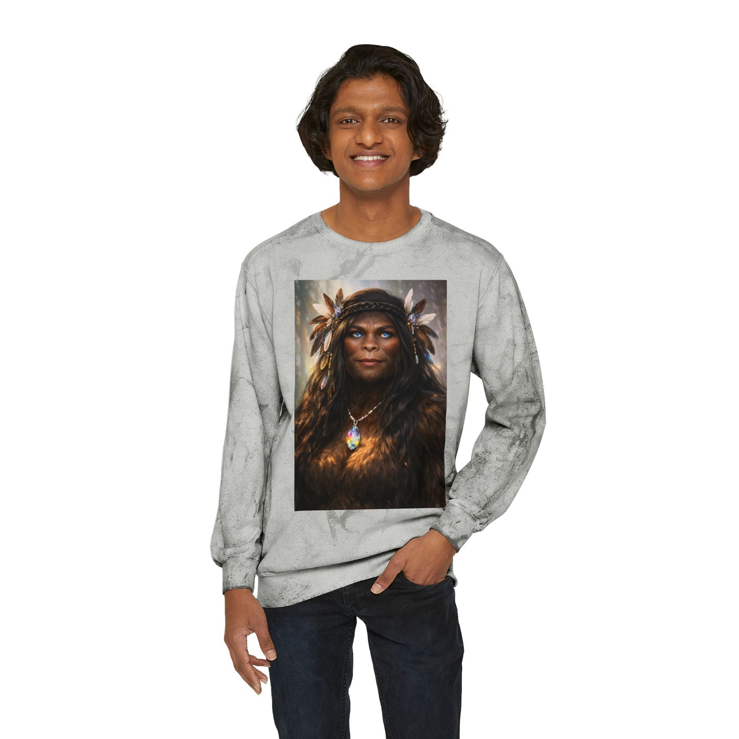 Sasquatch Royal Guardian, Eyes of the Living Rainbow- Crewneck Sweatshirt