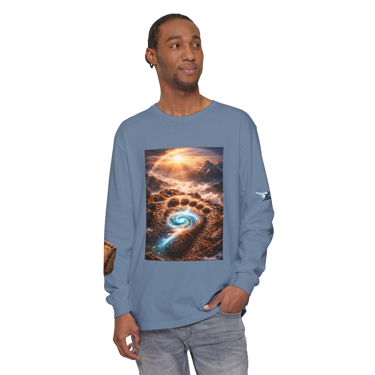 The Imprints of Our First Ancestors Long Sleeve Cosmic Sasquatch Guardian Tee